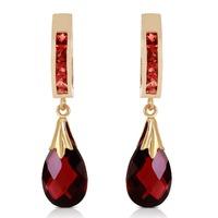 Garnet Droplet Huggie Earrings 6.85ctw in 9ct Gold