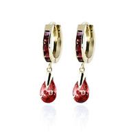 Garnet Droplet Huggie Earrings 4.3ctw in 9ct Gold