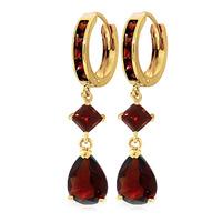 Garnet Droplet Huggie Earrings 5.62ctw in 9ct Gold