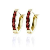 Garnet Acute Huggie Earrings 1.3ctw in 9ct Gold