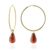 Garnet Briolette Earrings 4.5ctw in 9ct Gold