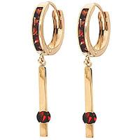 Garnet Bar Drop Earrings 1.35ctw in 9ct Gold