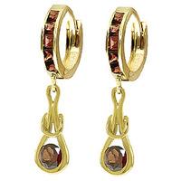 Garnet Loop Knot Huggie Earrings 1.3ctw in 9ct Gold