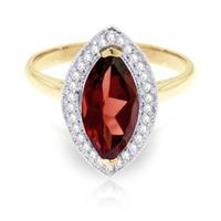 Garnet and Diamond Halo Ring 2.0ct in 9ct Gold