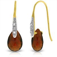 garnet and diamond drop earrings 60ctw in 9ct gold