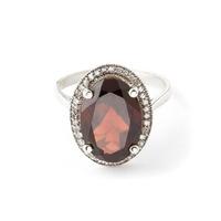 Garnet and Diamond Halo Ring 6.0ct in 9ct White Gold