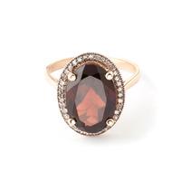 Garnet and Diamond Halo Ring 6.0ct in 9ct Rose Gold