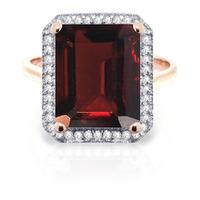 Garnet and Diamond Halo Ring 7.5ct in 9ct Rose Gold