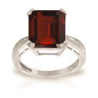 garnet and diamond ring 75ct in 9ct white gold