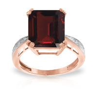 garnet and diamond ring 75ct in 9ct rose gold