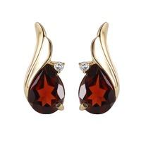 garnet and diamond stud earrings 40ctw in 9ct gold