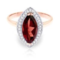 garnet and diamond halo ring 20ct in 9ct rose gold