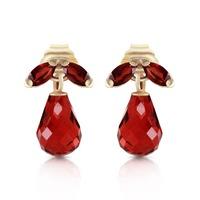 Garnet Snowdrop Briolette Stud Earrings 3.4ctw in 9ct Gold