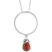 Garnet Infinity Briolette Pendant Necklace 3.0ct in 9ct White Gold