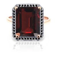 Garnet and Diamond Halo Ring 7.5ct in 9ct Rose Gold