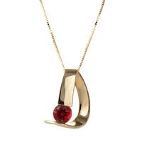 Garnet Arc Pendant Necklace 1.0ct in 9ct Rose Gold