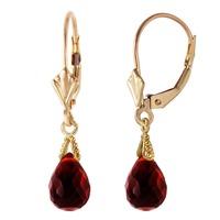 Garnet Droplet Briolette Earrings 4.5ctw in 9ct Gold