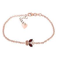 Garnet and Citrine Adjustable Butterfly Bracelet 0.6ctw in 9ct Rose Gold