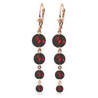 Garnet Quadruplo Drop Earrings 7.8ctw in 9ct Rose Gold