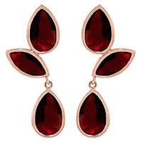 Garnet Petal Drop Earrings 13.0ctw in 9ct Rose Gold