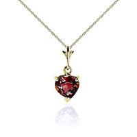 garnet heart pendant necklace 15ct in 9ct gold