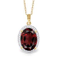 Garnet and Diamond Halo Pendant Necklace 6.05ct in 9ct Gold