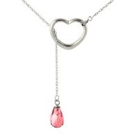 garnet briolette pendant necklace 225ct in 9ct white gold