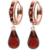 Garnet Droplet Huggie Earrings 5.35ctw in 9ct Rose Gold