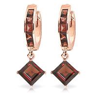 Garnet Huggie Hoop Earrings 4.4ctw in 9ct Rose Gold