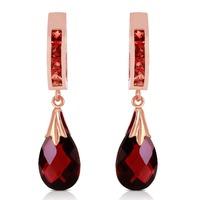 Garnet Droplet Huggie Earrings 6.85ctw in 9ct Rose Gold