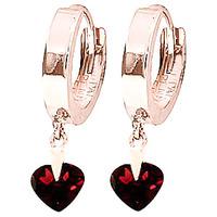 Garnet Heart Earrings 1.5ctw in 9ct Rose Gold