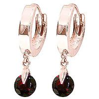 Garnet Huggie Drop Earrings 2.0ctw in 9ct Rose Gold