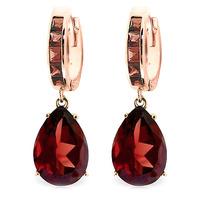 Garnet Droplet Huggie Earrings 13.2ctw in 9ct Rose Gold