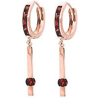 Garnet Bar Drop Earrings 1.35ctw in 9ct Rose Gold