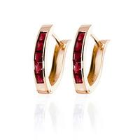 Garnet Acute Huggie Earrings 1.3ctw in 9ct Rose Gold