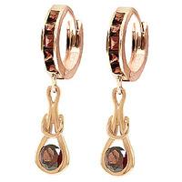 Garnet Loop Knot Huggie Earrings 1.3ctw in 9ct Rose Gold