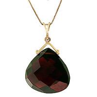 Garnet Elliptical Heart Pendant Necklace 8.5ct in 9ct Gold