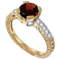 Garnet and Diamond Renaissance Ring 1.5ct in 9ct Gold