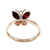 garnet and citrine butterfly ring 06ctw in 9ct gold