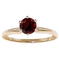 Garnet Crown Solitaire Ring 0.65ct in 9ct Gold