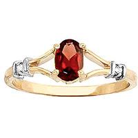 Garnet and Diamond Aspire Ring 0.45ct in 9ct Gold