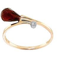 Garnet and Diamond Droplet Ring 1.5ct in 9ct Gold