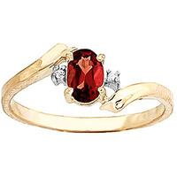 Garnet and Diamond Embrace Ring 0.45ct in 9ct Gold