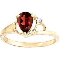 Garnet and Diamond Ring 0.65ct in 9ct Gold