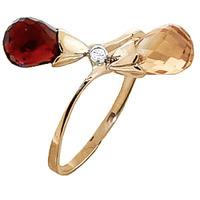 Garnet, Diamond and Citrine Duo Ring 2.5ctw in 9ct Gold