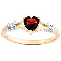 garnet and diamond ring 045ct in 9ct gold