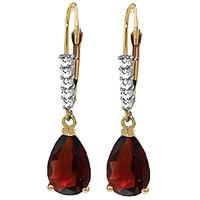 Garnet and Diamond Belle Drop Earrings 3.0ctw in 9ct Gold