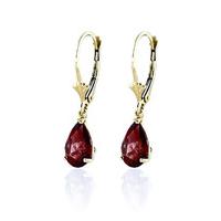 Garnet Belle Drop Earrings 2.45ctw in 9ct Gold