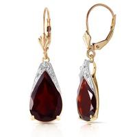 Garnet Snowcap Drop Earrings 10.0ctw in 9ct Gold