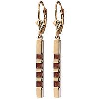 Garnet Bar Drop Earrings 0.7ctw in 9ct Gold